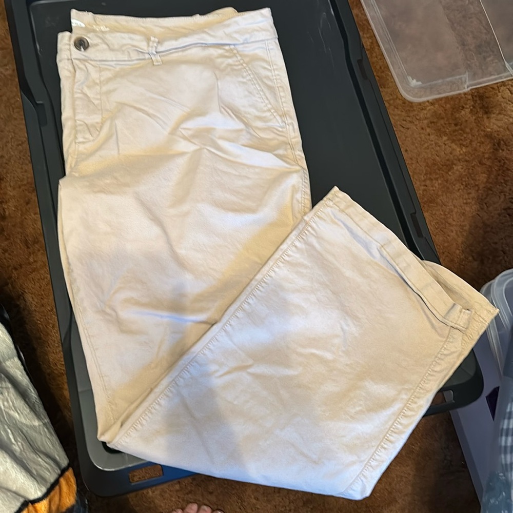 Size 22 khaki bootleg pants super slim pockets only worn for try on